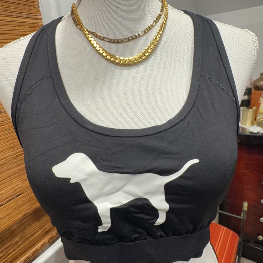 Victoria's Secret White Dog Graphic Tank Top